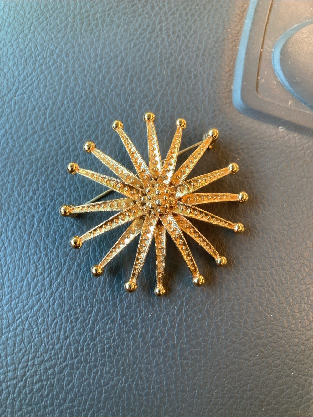 Monet Gold Starburst Brooch